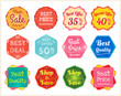 © beinluck - Set of retro promotion discount sale and guarantee tag banner label