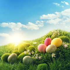 Poster - Colorful easter eggs