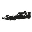 Formula car vector silhouette drawing