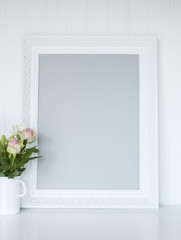 White picture frame on desk