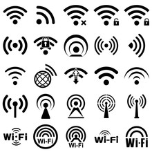 Set Of Twenty Five Wifi Icons
