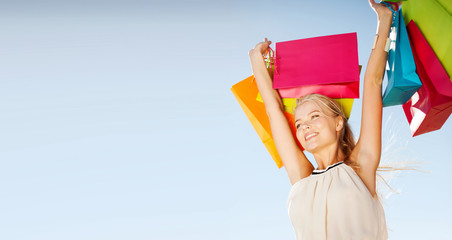 Poster - woman with shopping bags