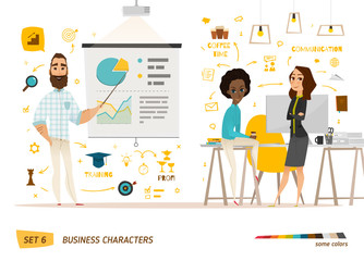 Wall Mural - Business characters scene