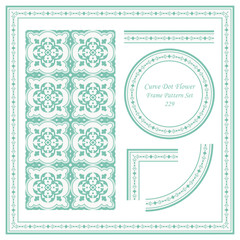 Wall Mural - Vintage Frame Pattern Set 229 Curve Dot Flower Cross