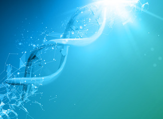 Poster - Blue background with DNA.