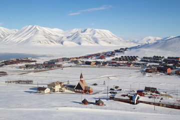 mechanisms of old system to transport coal in longyearbyen, spitsbergen