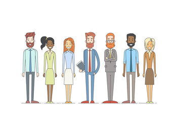 Canvas Print - Business People Cartoon Character Set Full Length Man Woman Collection