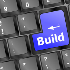 Poster - Computer keyboard with Build key. business concept vector illustration