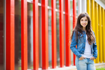 Wall Mural - beautiful girl outdoors.