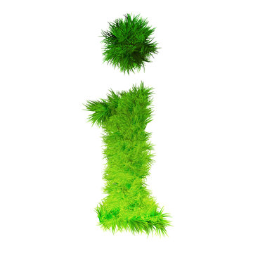 Conceptual green grass 3D font isoalted