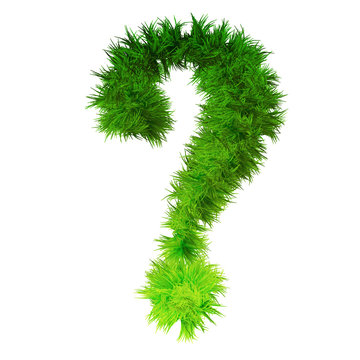 Conceptual green grass 3D font isoalted