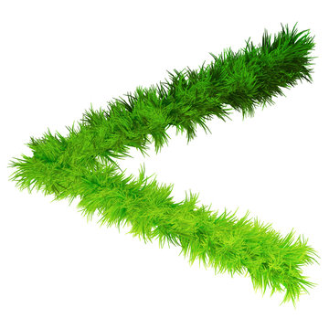 Conceptual green grass 3D font isoalted