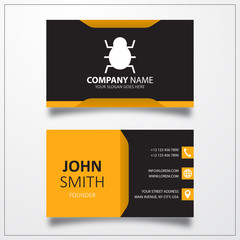 Poster - Virus bug icon. Business card template