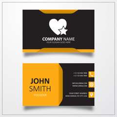 Poster - Favorite heart icon. Business card template