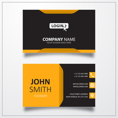 Poster - Login with mouse icon. Business card template