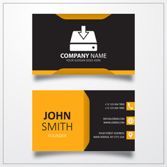 Poster - Data download icon. Business card template