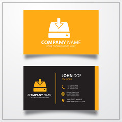 Poster - Data download icon. Business card template