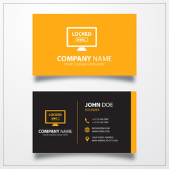 Poster - Password icon. Business card template