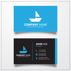 Poster - Sail boat icon. Business card template