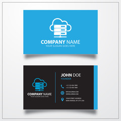 Poster - Hosting server icon. Business card template