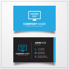 Poster - Password icon. Business card template