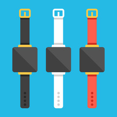 Poster - Smartwatches set. Creative smart watches concept with different bracelets