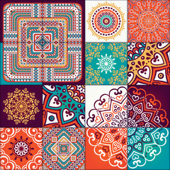 Ethnic floral seamless pattern