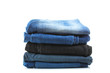 © Studio KIVI - the stack of folded high quality jeans isolated on white background