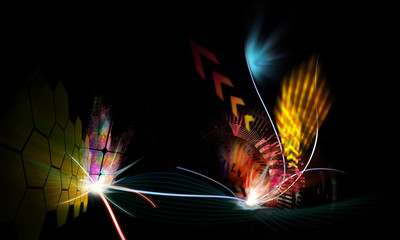 Wall Mural - line with light background