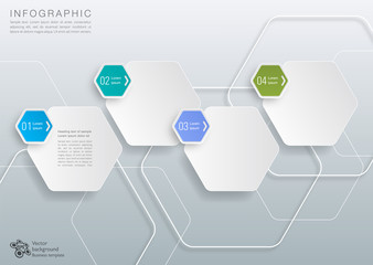 Wall Mural - Infographics Vector Background Honeycomb Structure