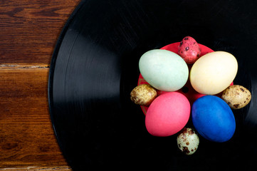 Wall Mural - Colorful eggs on vinyl