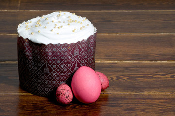 Wall Mural - Easter cake with red eggs