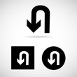U-Turn Roadsign - road sign with turn symbol isolated Vector EPS10, Great for any use.