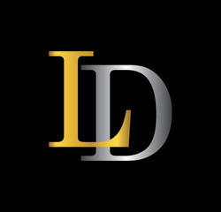 LD initial letter with gold and silver