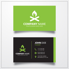 Poster - Campfire icon. Business card template