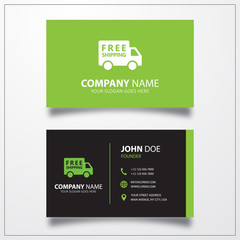 Canvas Print - Free shipping truck icon. Business card template