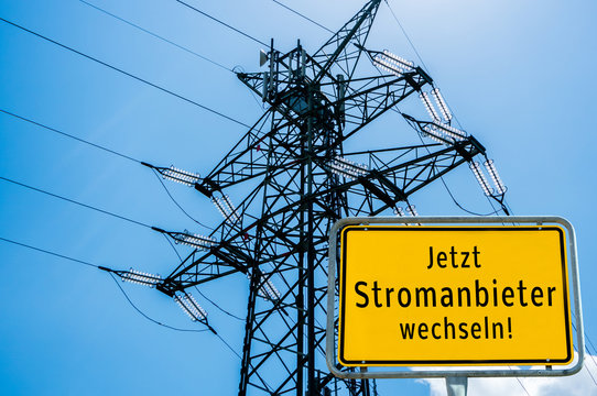 Jetzt Stromanbieter wechseln! Ortsschild