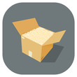 © grimgram - A vector illustration of a fully packaged cardboard box Icon.Protection and safety packing material for the transporting goods and merchandise. Using packing foam.