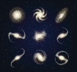 Galaxy types astronomy abstract vector