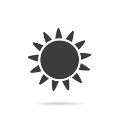 Wall Mural - sun icon flat style with shadow on white background