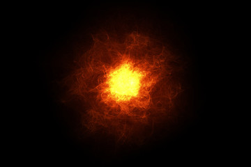 Wall Mural - red light explosion on black background.