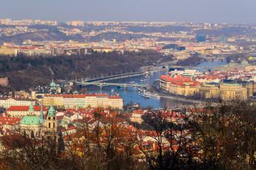 Canvas Print - Prague aerial view