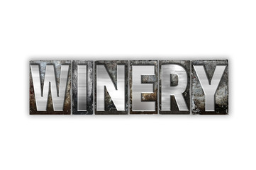 Canvas Print - Winery Concept Isolated Metal Letterpress Type