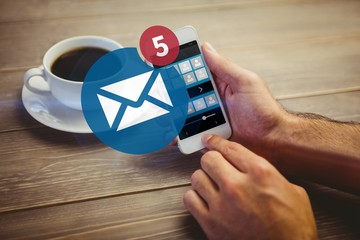 Poster - Composite image of five text messages received