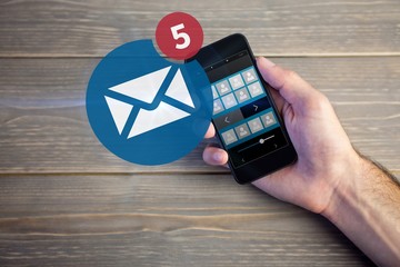 Poster - Composite image of five text messages received