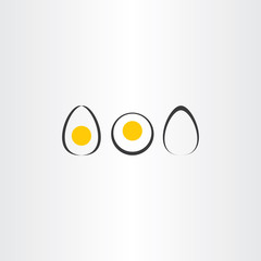 Wall Mural - egg vector icon set elements