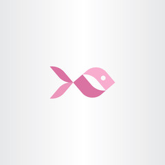 pink aquarium fish vector icon