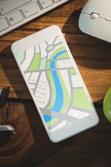 Poster - Composite image of digitally generated image of map 