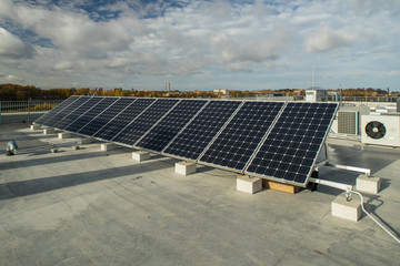 Solar panels on the roof. Solar energy.