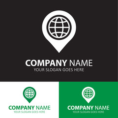 Poster - Pin with globe icon
